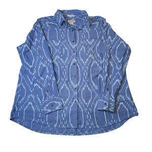 Ariat Women's Relaxed Billie Jean Blue Long Sleeve Button Up Shirt 1X Western